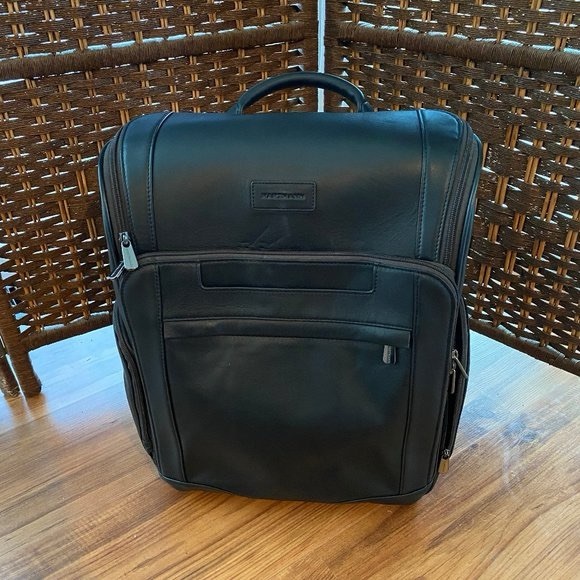 Hartmann Vintage Aviator Leather Backpack Black Luggage